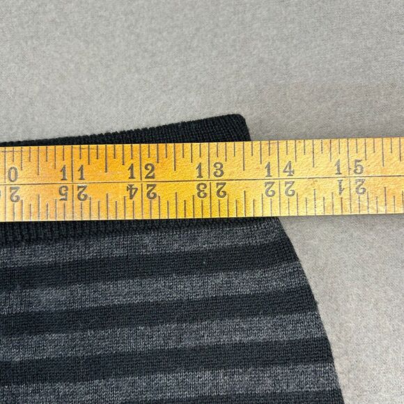 Eileen Fisher Merino Wool Knit Skirt XS Side Slits Soft Striped Gray - Picture 7 of 8